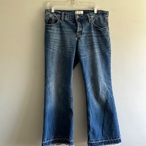 Free People Button-Fly Raw-Hem Jeans